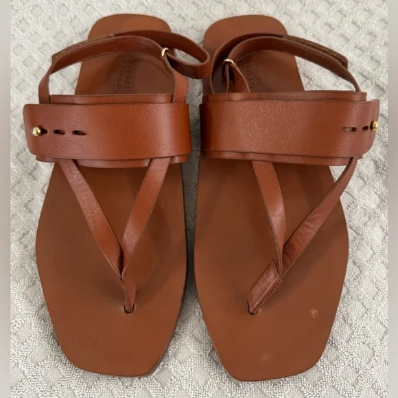 Mercedes Castillo Adria Sandal Napa Leather in Almond Size 41 US 11 Retail $395 - Picture 9 of 13